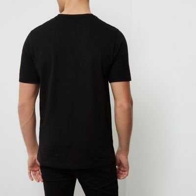 Black New York spliced print T-shirt